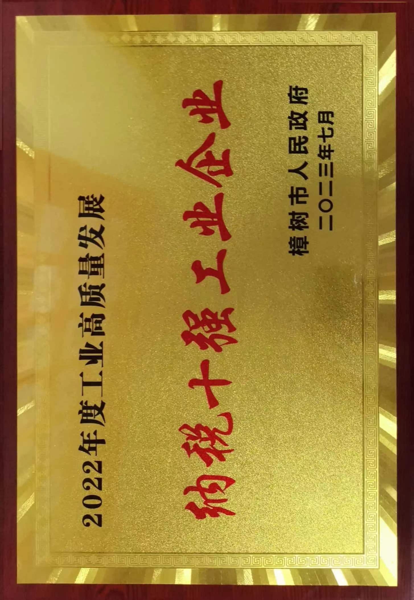 2022年度工業(yè)高質量發(fā)展 納稅十強工業(yè)企業(yè)